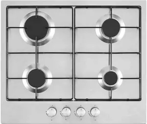 Cookology GH601SS 60cm 4 Burner Gas Hob - Stainless Steel | Robert Dyas