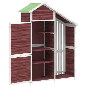 Berkfield Garden Tool Shed Mocha 120x53.5x170 cm Solid Wood Pine