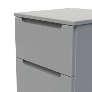 Milan Ready assembled Grey 2 Drawer Bedside chest (H)495mm (W)370mm (D)390mm