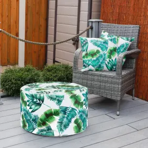 Gardenwize Pair of Outdoor Garden Sofa Chair Furniture Scatter Cushions- Botanical Green Palm Print