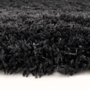 Charcoal Grey Thick Soft Shaggy Runner Rug 60x240cm