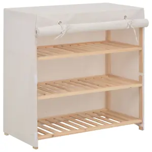 Berkfield Shoe Cabinet with Cover White 79x40x80 cm Fabric