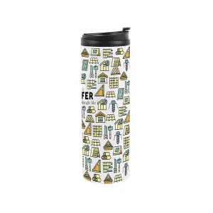 Roofer Travel Mug - Novelty Trades Gift Stainless Steel Vacuum-Sealed Double-Walled Hot/Cold Drinks Travel Flask