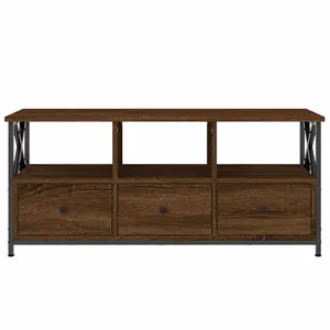 Berkfield TV Cabinet Brown Oak 102x33x45 cm Engineered Wood&Iron