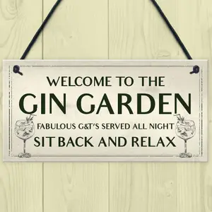 Gin Garden Welcome Sign Home Bar Garden Sign Bar Decor Gift Gin Gift Family Gift