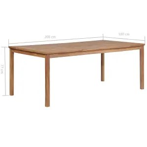 Berkfield Garden Table 200x100x77 cm Solid Teak Wood