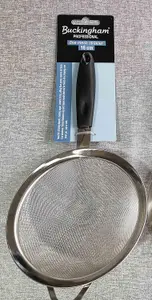 Buckingham Stainless Steel Fine Mesh Sieve 16 cm wiith Easy Grip Handle