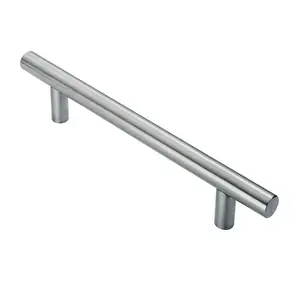 2x 25mm Straight T Bar Pull Handle 300mm Fixing Centres Satin Stainless Steel