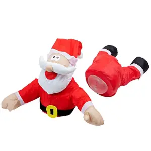 Celebright Christmas Crashing Santa and Reindeer Animated Decoration - Father Christmas and Rudolph Smash - Fits Any Window