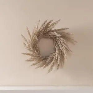 Artificial Door Wall Pampas Wreath Home Decor, Cream - One Size