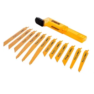 DeWalt DT2445-QZ 12 Piece Reciprocating Sabre Saw Blades Set - Metal Wood Nails