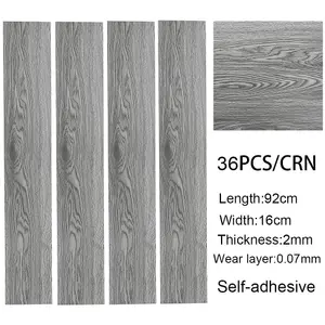 Set of 36 Self Adhesive Rustic Wood Grain Vinyl Floor Planks PVC Flooring Covering 5m²