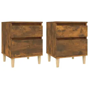 Berkfield Bedside Cabinets 2 pcs Smoked Oak 40x35x50 cm