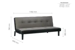 Birlea Aurora Sofa Bed Grey Velvet