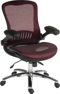 Harmony Mesh Executive Chair Red with removable headrest, gas lift seat height adjustment and tilt to seat and back