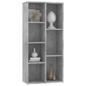 Berkfield Book Cabinet Concrete Grey 50x25x106 cm Engineered Wood