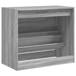 Shoe Cabinet Grey Sonoma 80x42x69 cm Engineered Wood