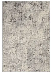 Grey Beige Luxurious Modern Easy to Clean Abstract Rug For Dining Room Bedroom And Living Room-66cm X 230cm