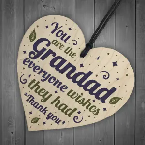 Red Ocean Grandad and Grandma Gifts Handmade Wooden Heart Plaque Grandad Birthday Chrsitmas Gift From Grandchild Gift For Him