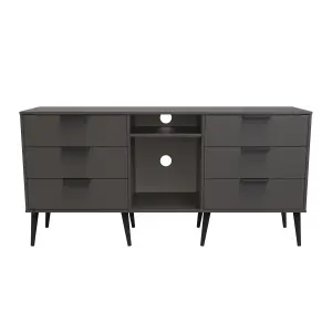 Fuji 6 Drawer Sideboard in Graphite (Ready Assembled)