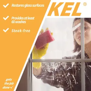 KEL - Window Cleaner, Super Concentrated Formula for Clean Streak-Free Shine, Used by Professional Window Cleaners - 1 Litre