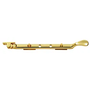 Victorian Casement Window Stay 300mm Length 2 Pins Included Polished Brass