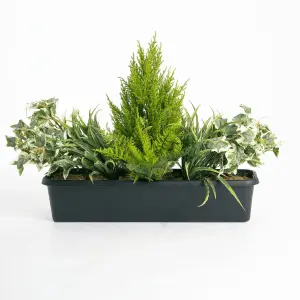 Blooming Artificial - 60cm / 2ft Variegated Artificial Foliage Window Box