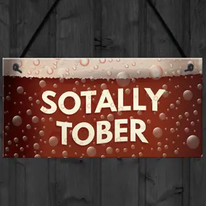 Red Ocean Bar And Pub Signs Novelty 'SOTALLY TOBER' Hanging Man Cave Sign Gifts For Him