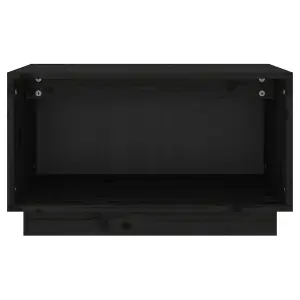 Berkfield TV Cabinet Black 60x35x35 cm Solid Wood Pine