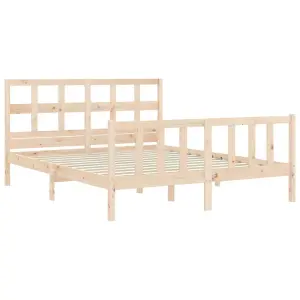 Berkfield Bed Frame with Headboard 160x200 cm Solid Wood