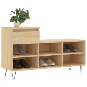 Berkfield Shoe Cabinet Sonoma Oak 102x36x60 cm Engineered Wood