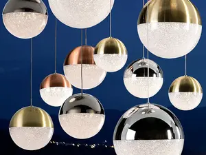 Luminosa Sphere Dimmable 55 Light Integrated LED Light Pendant Light Cluster Drop, Chrome, Copper, Brass, Bluetooth control