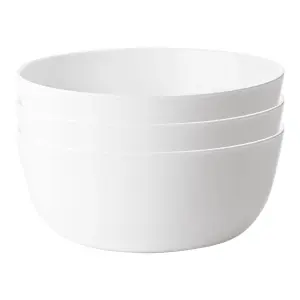 Bormioli Rocco - Toledo Glass Serving Bowls - 23cm - White - Pack of 3