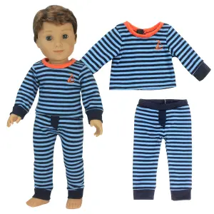 Sophia's by Teamson Kids Pajama Shirt and Pants 2 Piece Set for 18" Boy Dolls