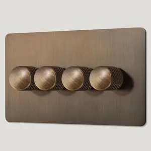 KEPLER 4G Knurled Dimmer Switch - Antique Brass