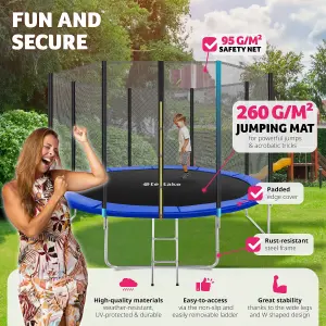 Trampoline - with safety net, including entry ladder - 366 cm