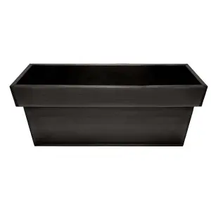 Primrose Zinc Edge Trough Outdoor Garden Planter in Pewter Large 80cm