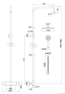 Keenware KBS-222 Bondi Midas Round Overhead Shower System: Brushed Brass