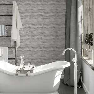 Arthouse Painted Canvas Grey Wallpaper