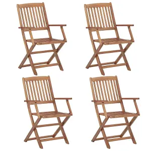 Berkfield Folding Outdoor Chairs 4 pcs Solid Acacia Wood