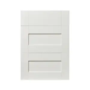 GoodHome Alpinia Painted Matt ivory wood effect Drawer front, Pack of 3 (H)715mm (W)497mm (T)18mm