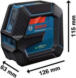 Bosch GLL215G Green Cross Line Laser Level Self Leveling + Bracket GLL 2-15 G