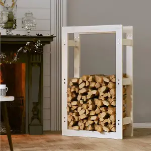 Berkfield Firewood Rack White 60x25x100 cm Solid Wood Pine