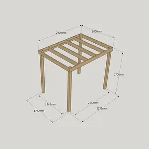 Box Pergola - Wood - L180 x W240 x H270 cm - Light Green