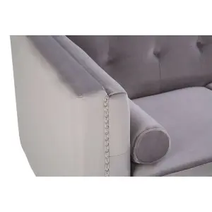 Interiors by Premier Felisa Two Seater Grey Velvet Sofa