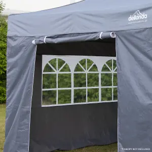 Dellonda Premium Gazebo/Marquee Side Walls/Doors/Windows, Fits 3 x 3m Models - Dark Green (DG148)