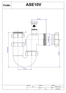 McAlpine ASE10V 75mm Water Seal Adjustable Inlet Tubular Swivel Anti-Syphon (Silentrap) 'P' Trap with Universal Outlet