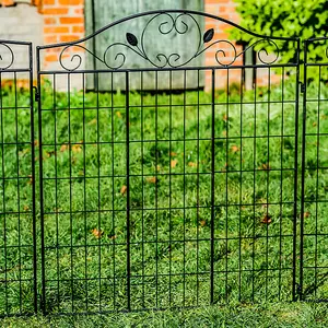 Woodside Brooke Garden Metal Border Fence 4 PACK