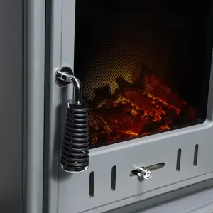 Adam Aviemore Electric Stove in Grey Enamel