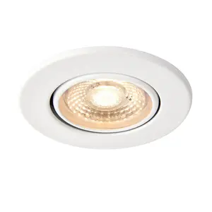 Luminosa Shieldeco 500 CCT Tiltable Light 5W Recessed Downlight Matt White Paint